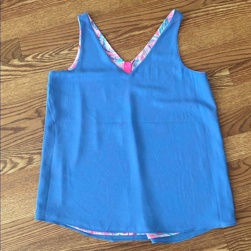 Vibrant Blue V-Neck Sleeveless Top